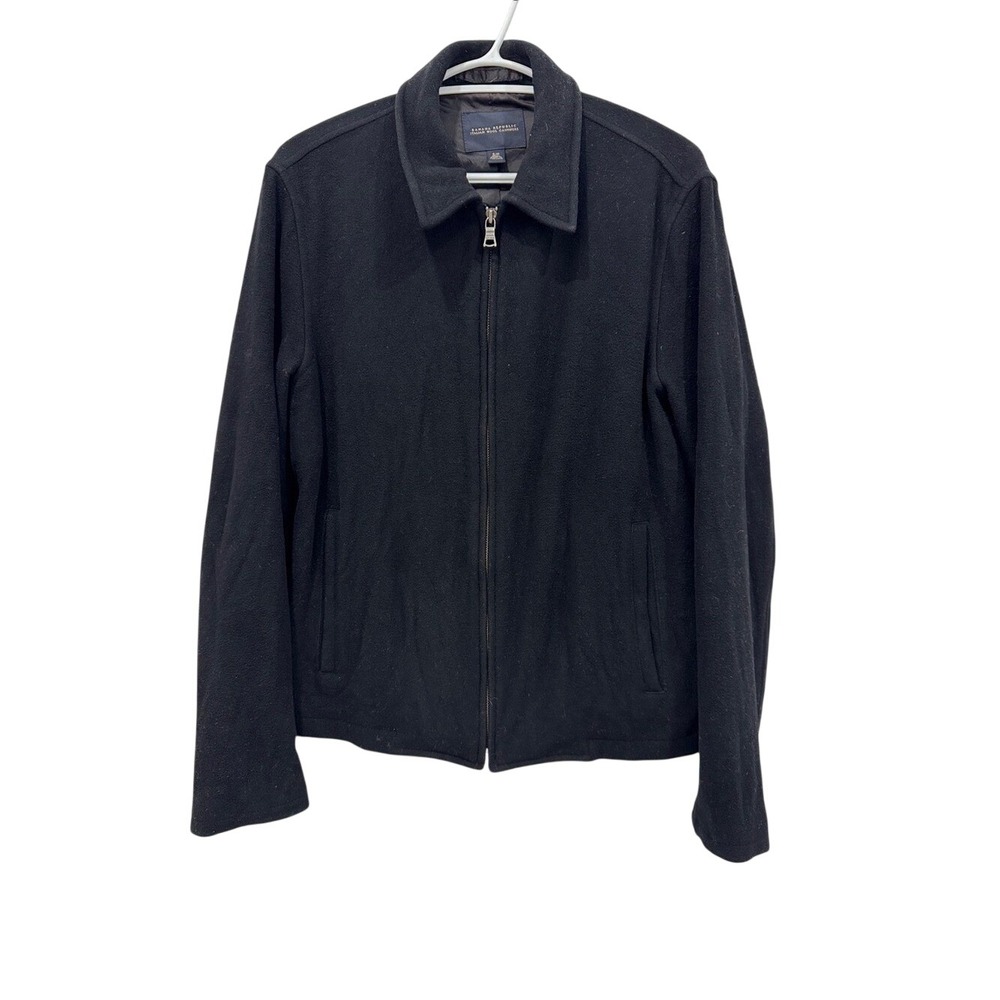Banana Republic Italian Wool Cashmere Black Zip Jacket Coat Small